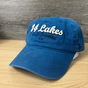 14 Lakes Brewing Hat Cap Strap Back Blue Crosslake Minnesota One Size Adjustable